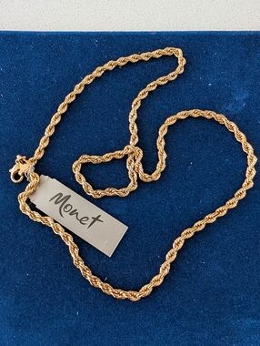 ​NWT Vintage Monet 18” Gold Toned Rope Chain Necklace - NOS